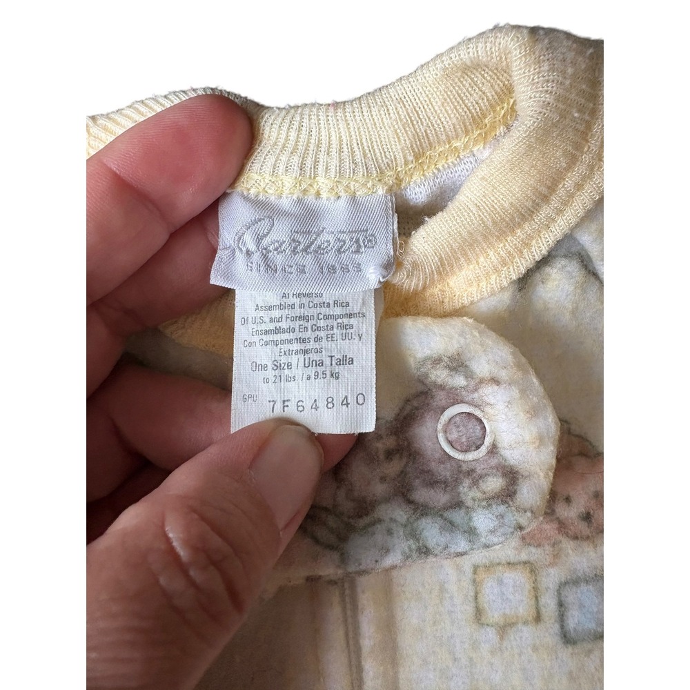 Vintage Carter's Baby Sleep Sack Teddy Bear Bunny Print One Size 21 Lbs As Is - Picture 5 of 7
